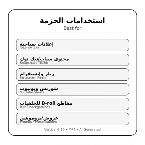 باقة السعودية الشاملة | 4 حزم ستوك فيديو - 55 لقطة احترافية